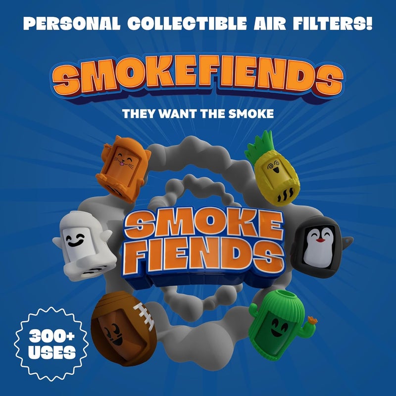 Smoke Fiends فلتر هواء شخصي محمول وصديق للبيئة | فلترة HEPA وكربون غير مرئية | قابلة للتحلل الحيوي وتصل إلى 300+ استخدام | تصميم سلسلة مفاتيح للانتعاش أثناء التنقل (بلايز) - Image 4